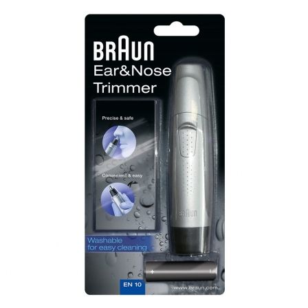 Braun Exact Series EN 10 Perfilador de Nariz y Orejas, Plata/Negro